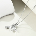wholesale 925 Sterling Silver Hummingbird Pendant Necklace with Chain for Women Girls Memorial Keepsake  48cm Length-0-3