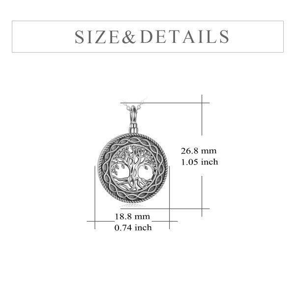 Sterling Silver Oxidized Tree of Life Urn Necklace-1