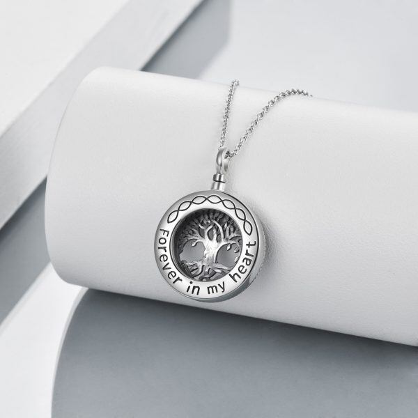 Sterling Silver Oxidized Tree of Life Urn Necklace-4