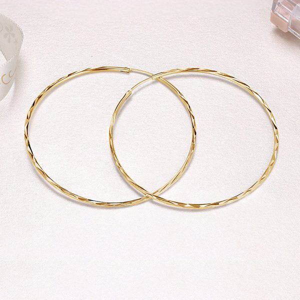 Sterling Silver 30MM Circle Endless Hoop Earrings-4