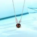 wholesale 925 Sterling Silver Black Fire Opal Bunny Pendant Necklace - Cute Animal Charm s for Her-0-1