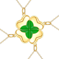 wholesale 925 Sterling Silver Green Enamel Four Leaf Clover Heart Charm Necklaces for Women  Ideas-0-0