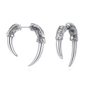 wholesale 925 Sterling Silver Gothic Punk Dragon Claw Stud Earrings for Men & Women - Vintage Style Jewellery Gift-0-1