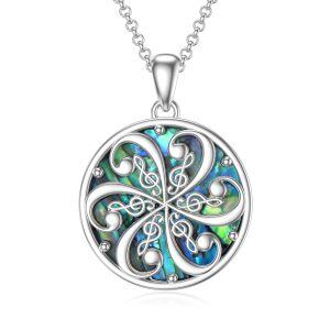 Sterling Silver Abalone Shell Music Note Urn Necklace-0