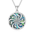 wholesale 925 Sterling Silver Abalone Shell Mosic Note Pendant Necklace for Women-0-0