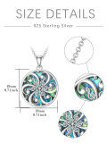 wholesale 925 Sterling Silver Abalone Shell Mosic Note Pendant Necklace for Women-0-1