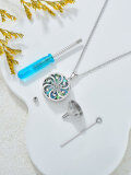 wholesale 925 Sterling Silver Abalone Shell Mosic Note Pendant Necklace for Women-0-2