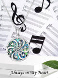 wholesale 925 Sterling Silver Abalone Shell Mosic Note Pendant Necklace for Women-0-4