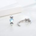 wholesale 925 Sterling Silver Moonstone Celtic Knot Triple Moon Goddess Huggie Hoop Earrings Pagan Wiccan Jewelry-0-2