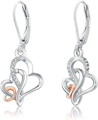 Sterling Silver Silver Lever Clasp Bracelet w Cubic Zirconia for Grandma Mom Granddaughter - Rhodium Plated- Rhodium Plated