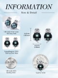wholesale 925 Sterling Silver Black Freshwater Pearl Dog Stud Earrings - Valentine's & Motherâs Day Gifts for Her-0-3