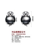 wholesale 925 Sterling Silver Black Freshwater Pearl Dog Stud Earrings - Valentine's & Motherâs Day Gifts for Her-0-7