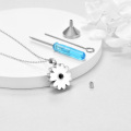 wholesale 925 Sterling Silver Daisy Flower Pendant Necklace with Gold Accents - Elegant  for Women-0-2