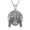 wholesale 925 Sterling Silver Tree of Life Pentagram Pendant Necklace with Ravens and Heart Design for Women & Men-0-0
