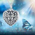 wholesale 925 Sterling Silver Heart-Shaped Butterfly Urn Pendant with Chain and Funnel - Keepsake Jewelry for Ashes Memory Gift-0-5