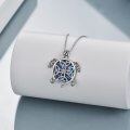 wholesale 925 Sterling Silver Abalone Shell Celtic Knot Sea Turtle Pendant Necklace for Women-0-4