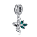 wholesale 925 Sterling Silver Teal Crystal Koala Charm Pendant Necklace Bracelet -0-1