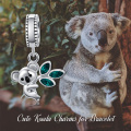 wholesale 925 Sterling Silver Teal Crystal Koala Charm Pendant Necklace Bracelet -0-6