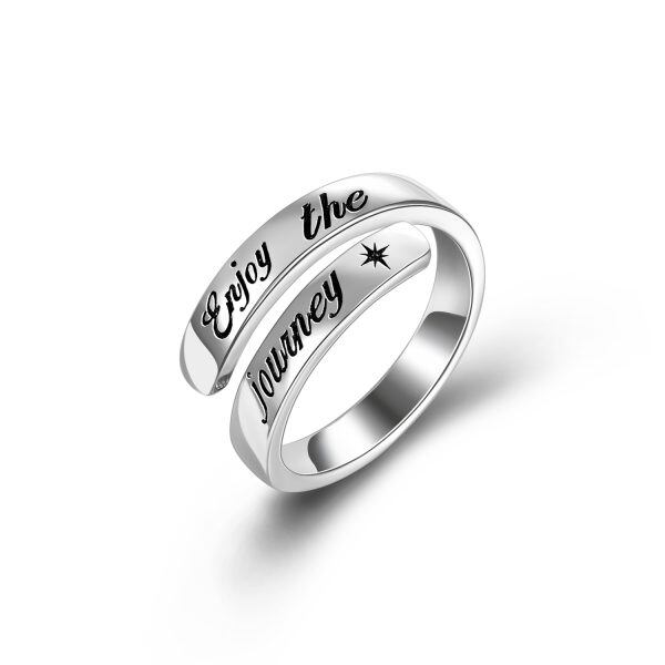 Sterling Silver "Enjoy The Journey" Adjustable Ring-0