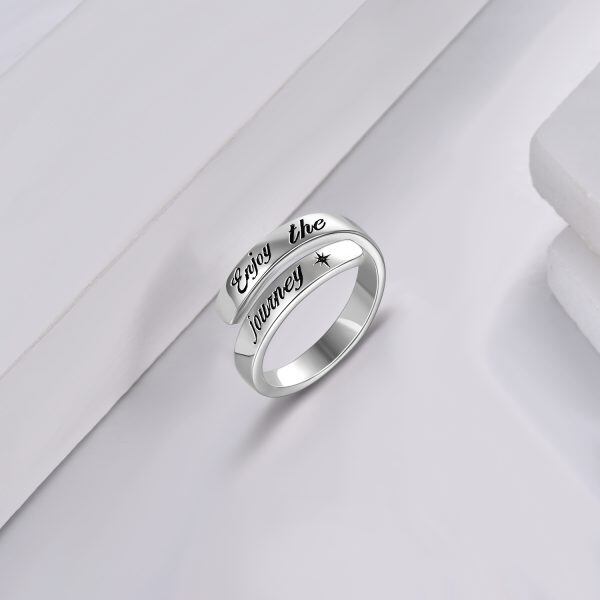 Sterling Silver "Enjoy The Journey" Adjustable Ring-3