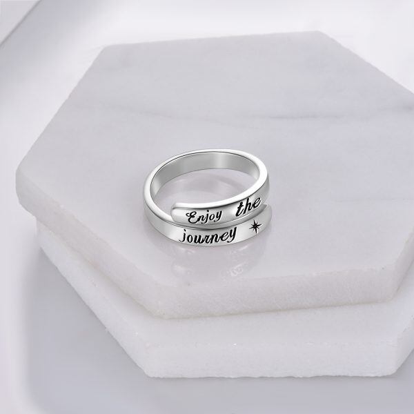 Sterling Silver "Enjoy The Journey" Adjustable Ring-4