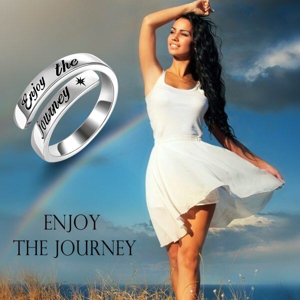 Sterling Silver "Enjoy The Journey" Adjustable Ring-5