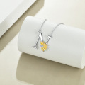 wholesale 925 Sterling Silver Metal Gold Plated Sunflower Letter N Pendant Necklace for Women-0-3