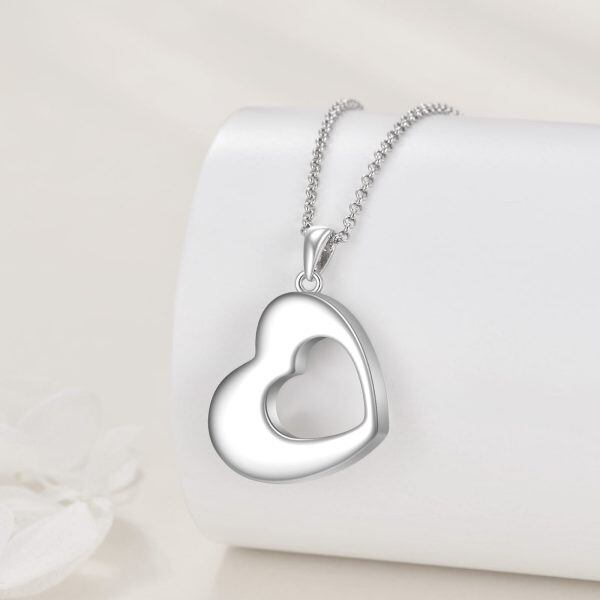 Sterling Silver Heart Urn Necklace-3