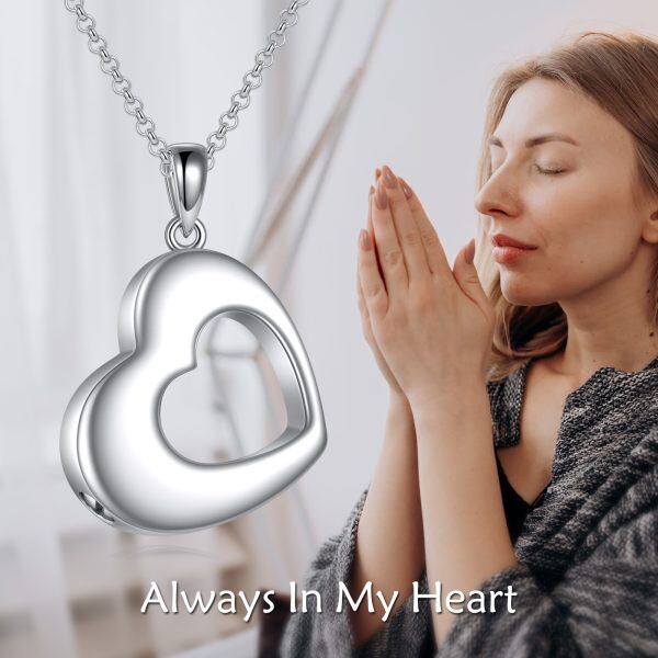 Sterling Silver Heart Urn Necklace-5