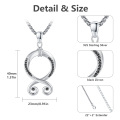 wholesale 925 Sterling Silver Infinity Norse Jewelry Viking Necklaces with Black CZ Stones for Women's Gifts-0-1