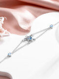 wholesale 925 Sterling Silver Blue Opal Turtle Anklet - Oceanic Jewelry for Women & Girls-0-3