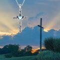 wholesale 925 Sterling Silver Blue Topaz Heart Cross Pendant Necklace for Women I Love You s for Her-0-3
