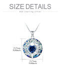 wholesale 925 Sterling Silver Blue Sapphire Heart Tree of Life Pendant Necklace for Women-0-1