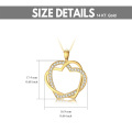 wholesale 14K Gold Pendant with Diamond Accents - Double Heart Shape Necklaces for Women's s-0-1