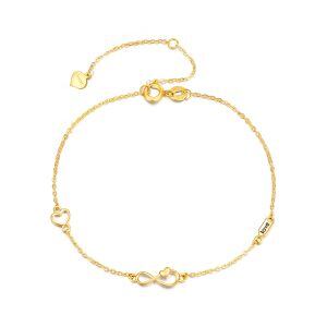 14K Solid Gold Infinity Love Knot Heart Bracelet-0