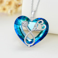 wholesale 925 Sterling Silver Metal Crystal Blue Heart Pendant Nursing  for Nurses-0-3