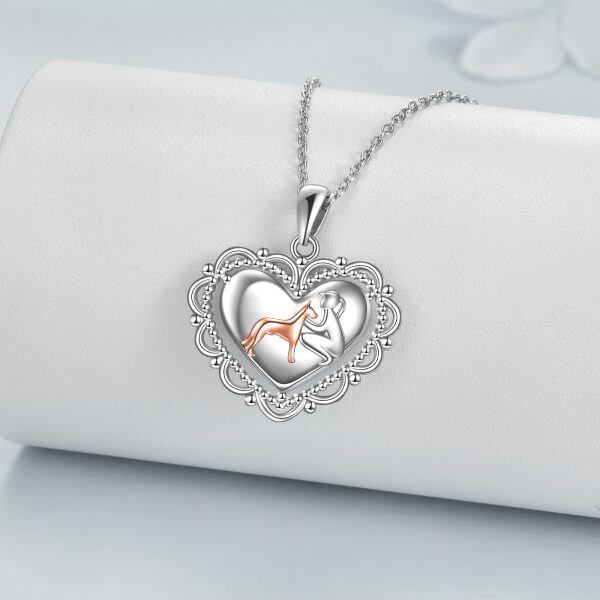 Sterling Silver Heart Personalized Dog Urn Necklace-3