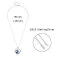 wholesale 925 Sterling Silver Rainbow Crystal Angel Wing Heart Pendant Necklaces for Women Girls Mom Birthday Gifts Valentine's Day Jewelry-0-2