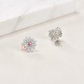 wholesale 925 Sterling Silver Pink CZ Flower Studs with Rose Gold Butterfly Accents - Elegant Floral Jewelry for Women's Gifts (Valentine's Day/Birthday/Anniversary)-0-3