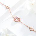 wholesale 925 Sterling Silver Heart Pink Crystal Jewelry Sets with Rose Flower-0-2
