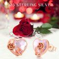 wholesale 925 Sterling Silver Heart Pink Crystal Jewelry Sets with Rose Flower-0-11