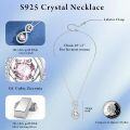 wholesale 925 Sterling Silver Pink Crystal Infinity Pendant Necklace for Women-0-1
