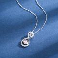 wholesale 925 Sterling Silver Pink Crystal Infinity Pendant Necklace for Women-0-3