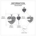 wholesale 925 Sterling Silver Heart-Shaped Couples Lock and Key Necklace Set with Engraved Message - 36 Chain Length-0-1