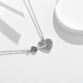 wholesale 925 Sterling Silver Heart-Shaped Couples Lock and Key Necklace Set with Engraved Message - 36 Chain Length-0-4
