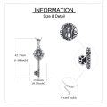 wholesale 925 Sterling Silver Vintage Key with Cat's Claw Charm Necklace for Women Teen Girls  48cm Chain Length-0-1