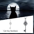 wholesale 925 Sterling Silver Vintage Key with Cat's Claw Charm Necklace for Women Teen Girls  48cm Chain Length-0-5