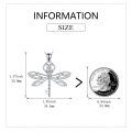 wholesale 925 Sterling Silver Cubic Zirconia Dragonfly Key Pendant Necklace for Women Girls-0-1