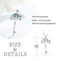 wholesale 925 Sterling Silver Green Crystal Tree of Life Key Pendant Necklace for Women Gifts-0-1