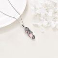 wholesale 925 Sterling Silver Pink Rose Quartz Tree of Life Pendant Necklace for Mother and Daughter -0-3